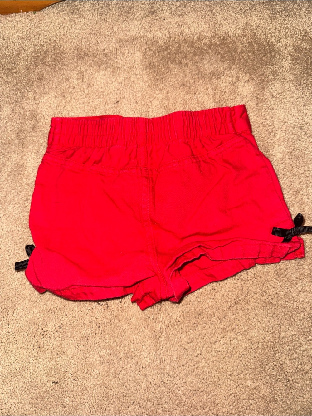 Red Women's Casual Elastic-Waist Shorts